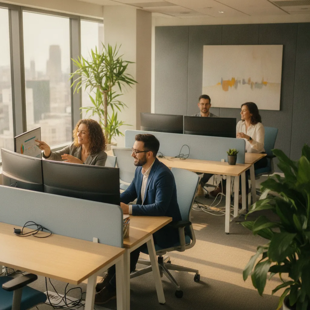 professional customer support team assisting social media marketing